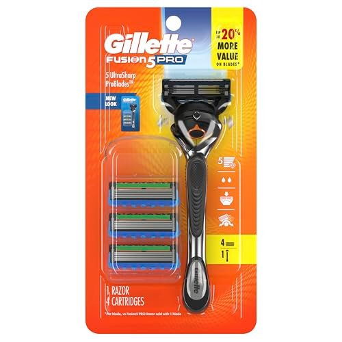 Gillette Fusion5 ProGlide Men's Shaving Razor with FlexBall Handle and 4 Blade Refills Avelisse