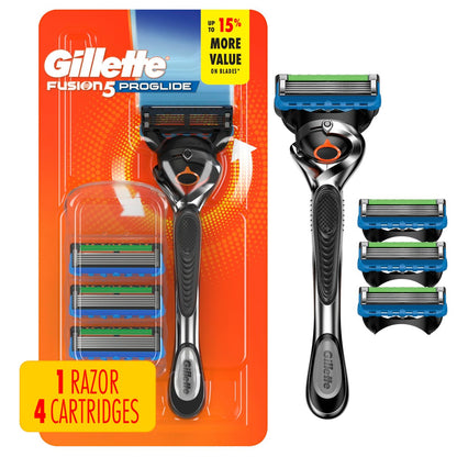 Gillette Fusion5 ProGlide Men's Shaving Razor with FlexBall Handle and 4 Blade Refills Avelisse