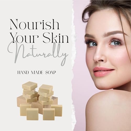 AnatoliaDaphne Natural Goat Milk Soap Bars - Handmade Moisturizing Bar Soap & Body Wash for Sensitive, Dry Skin - Gentle Hydrating Cleanser for Face & Body - 12 Pack (4.5 oz Each) - Light Almond Avelisse