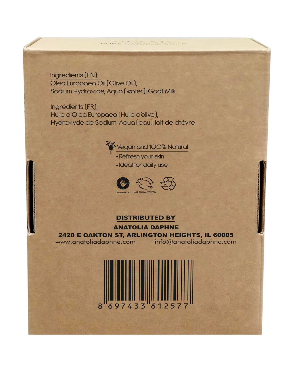 AnatoliaDaphne Natural Goat Milk Soap Bars - Handmade Moisturizing Bar Soap & Body Wash for Sensitive, Dry Skin - Gentle Hydrating Cleanser for Face & Body - 12 Pack (4.5 oz Each) - Light Almond Avelisse