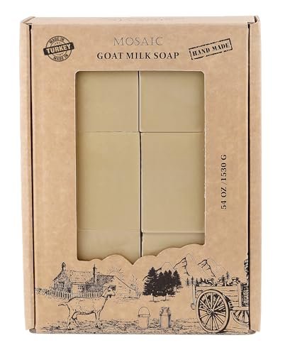 AnatoliaDaphne Natural Goat Milk Soap Bars - Handmade Moisturizing Bar Soap & Body Wash for Sensitive, Dry Skin - Gentle Hydrating Cleanser for Face & Body - 12 Pack (4.5 oz Each) - Light Almond Avelisse