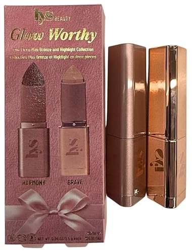 LYS Beauty Glow Worthy 2-Piece Mini Bronze & Highlight Stick Duo – Harmony + Brave – Cream Bronzer & Highlighter Avelisse