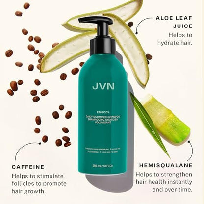 JVN Embody Volumizing Shampoo and Nurture Hydrating Conditioner Duo - 20 fl oz Total - Sulfate-Free & Silicone-Free for Body and Fullness Avelisse