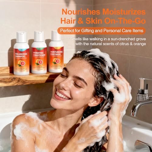 Travel Size Shampoo Conditioner and Body Wash Set - Hair Care & Body Care Trio Gift Set for Trip, Camping, Outdoor, Hotel & Gyms, Gentle for Baby, TSA Friendly Essentials, 2.71 Oz Each Avelisse