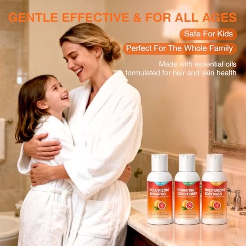 Travel Size Shampoo Conditioner and Body Wash Set - Hair Care & Body Care Trio Gift Set for Trip, Camping, Outdoor, Hotel & Gyms, Gentle for Baby, TSA Friendly Essentials, 2.71 Oz Each Avelisse