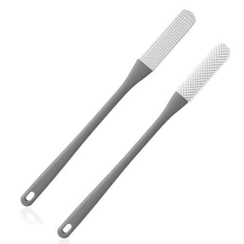 2-Pack Toe Cleaning Brush with Long Handle – Foot Scrubber & Exfoliating Anti-Itch Brush for Seniors, Pregnant Women, Men & Women (Grey) - görsel 2