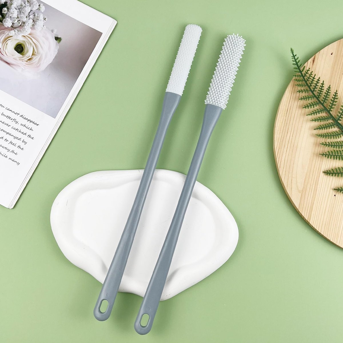 2-Pack Toe Cleaning Brush with Long Handle – Foot Scrubber & Exfoliating Anti-Itch Brush for Seniors, Pregnant Women, Men & Women (Grey) - görsel 13
