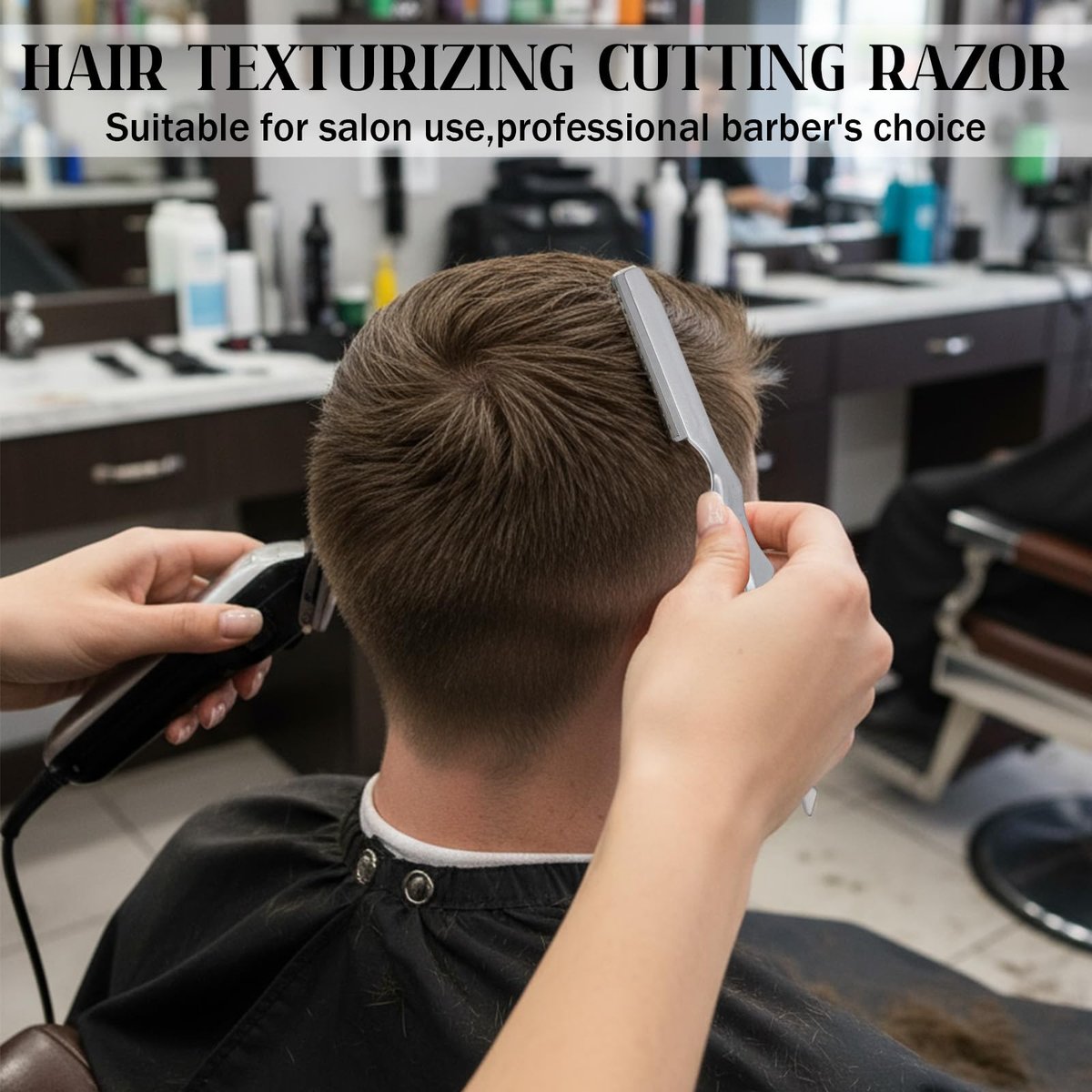 Professional Hair Thinning Razor Kit – 6.9" Stainless Steel Styling Razor with 10 Replacement Blades for Salon & Home Use - görsel 13