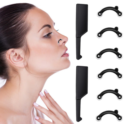 LXUEJIE 6-Pair Nose Lifter Set – Invisible Nose Shaping Clip for Rhinoplasty, Painless Nose Up Lifting Tool for Men & Women (Black)