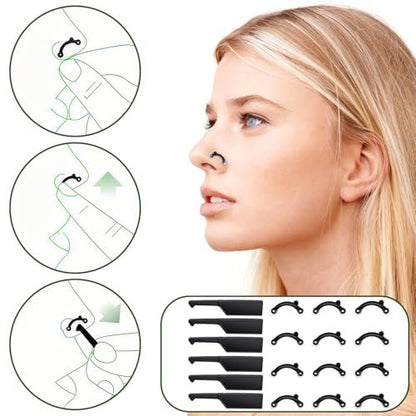 LXUEJIE 6-Pair Nose Lifter Set – Invisible Nose Shaping Clip for Rhinoplasty, Painless Nose Up Lifting Tool for Men & Women (Black)