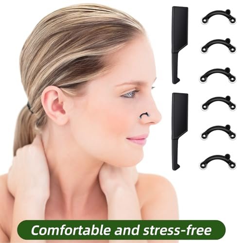 LXUEJIE 6-Pair Nose Lifter Set – Invisible Nose Shaping Clip for Rhinoplasty, Painless Nose Up Lifting Tool for Men & Women (Black) - görsel 9