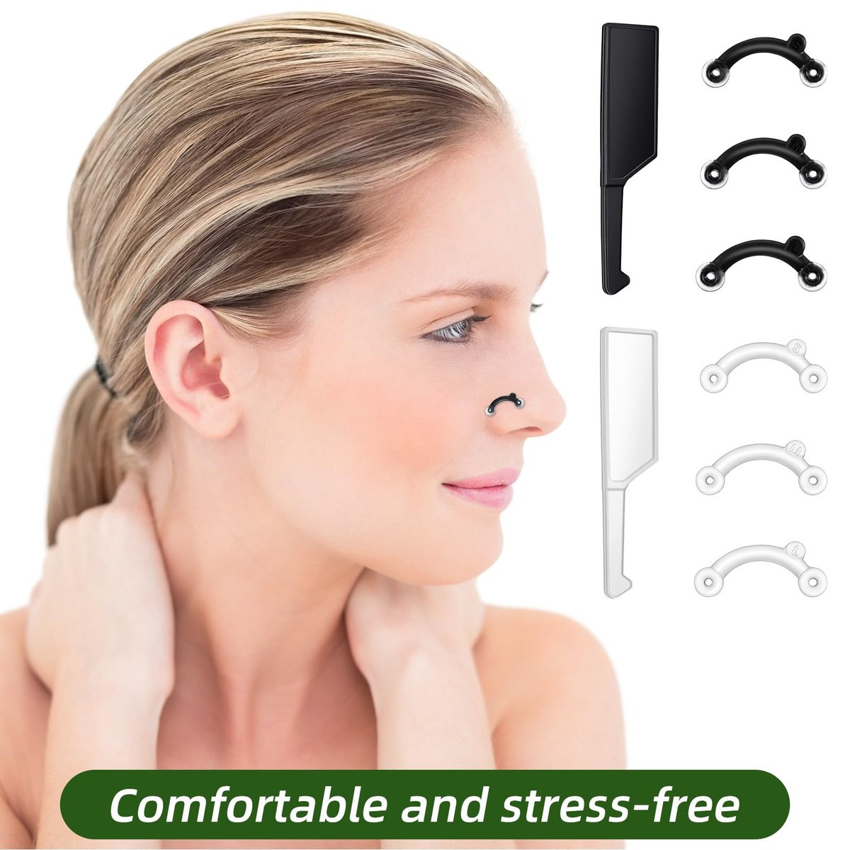 LXUEJIE 6-Pair Nose Lifter Set – Invisible Nose Shaping Clip for Rhinoplasty, No-Pain Nose Up Lifting Tool for Women & Men (Black + Transparent) - görsel 9