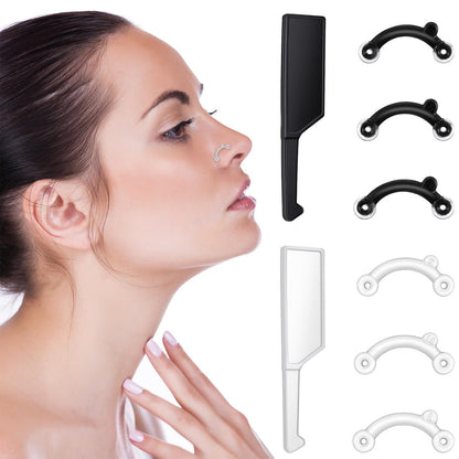 LXUEJIE 6-Pair Nose Lifter Set – Invisible Nose Shaping Clip for Rhinoplasty, No-Pain Nose Up Lifting Tool for Women & Men (Black + Transparent)