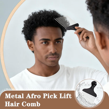 FOWSRHRG 3 Pack Silicone Curling Hair Brush & Metal Afro Pick Hair Comb Set – Durable Washable Curl Sponge for Black Men, Natural Hair, Dreadlocks, Coils & 4C Afro Hair Styling Tool Avelisse