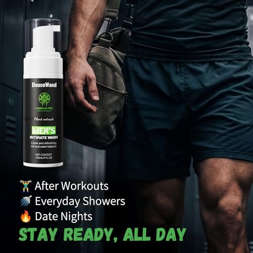 DOUCEWAND Men's Intimate Wash – pH Balanced Foaming Tea Tree Groin Cleanser, Odor Control with Agave & Licorice, Refreshing Body Wash – 5 Fl Oz - görsel 9