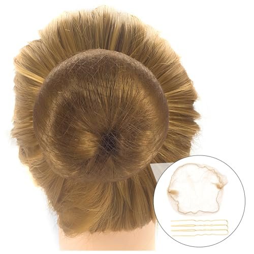 TNJPSEK 50 Set Blonde Hair Nets for Buns with U-Shaped Pins - Elastic Invisible Mesh Hairnets for Ballet, Dance, and Performance Hairstyles - görsel 12
