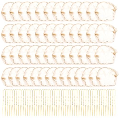 TNJPSEK 50 Set Blonde Hair Nets for Buns with U-Shaped Pins - Elastic Invisible Mesh Hairnets for Ballet, Dance, and Performance Hairstyles - görsel 14