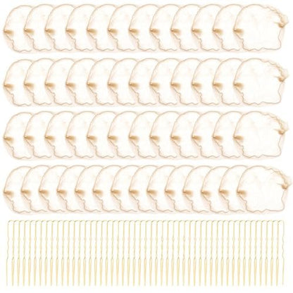 TNJPSEK 50 Set Blonde Hair Nets for Buns with U-Shaped Pins - Elastic Invisible Mesh Hairnets for Ballet, Dance, and Performance Hairstyles