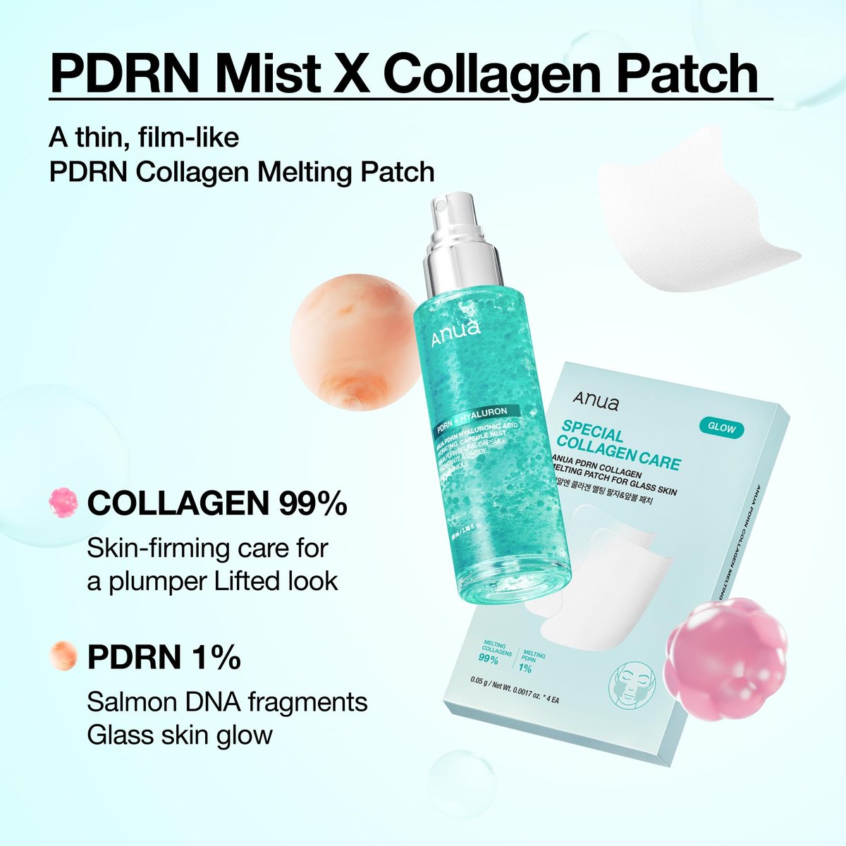 Anua Salmon DNA PDRN Collagen Melting Patch for Glass Skin - Smile Line & Wrinkle Patches, Firming Fine Lines, Hydrating, Korean Skincare, 2 Pairs x 4EA Avelisse