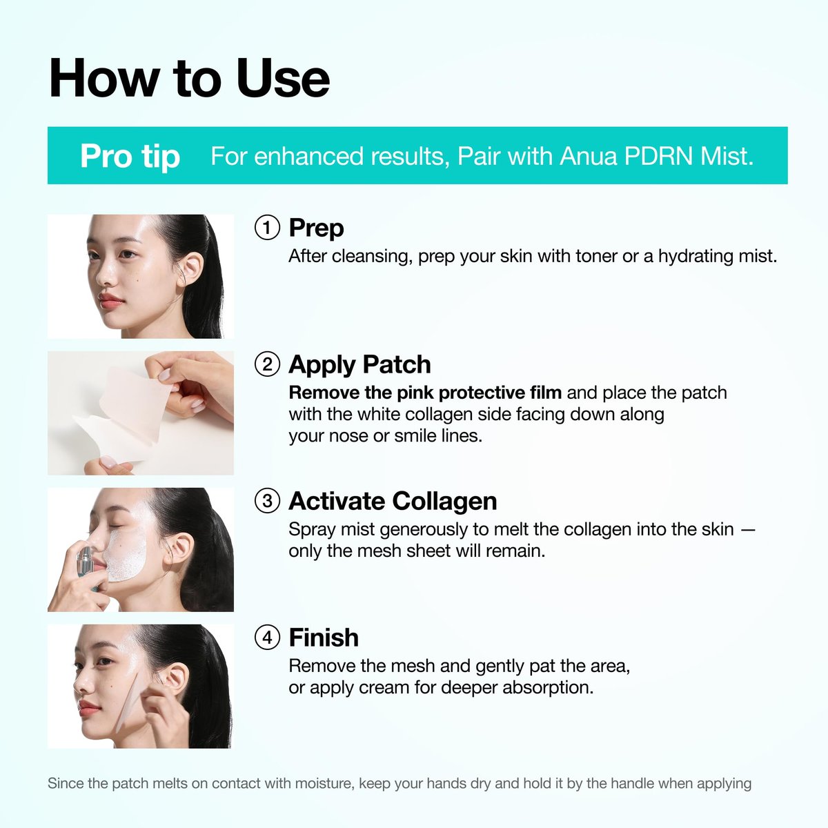 Anua Salmon DNA PDRN Collagen Melting Patch for Glass Skin - Smile Line & Wrinkle Patches, Firming Fine Lines, Hydrating, Korean Skincare, 2 Pairs x 4EA Avelisse