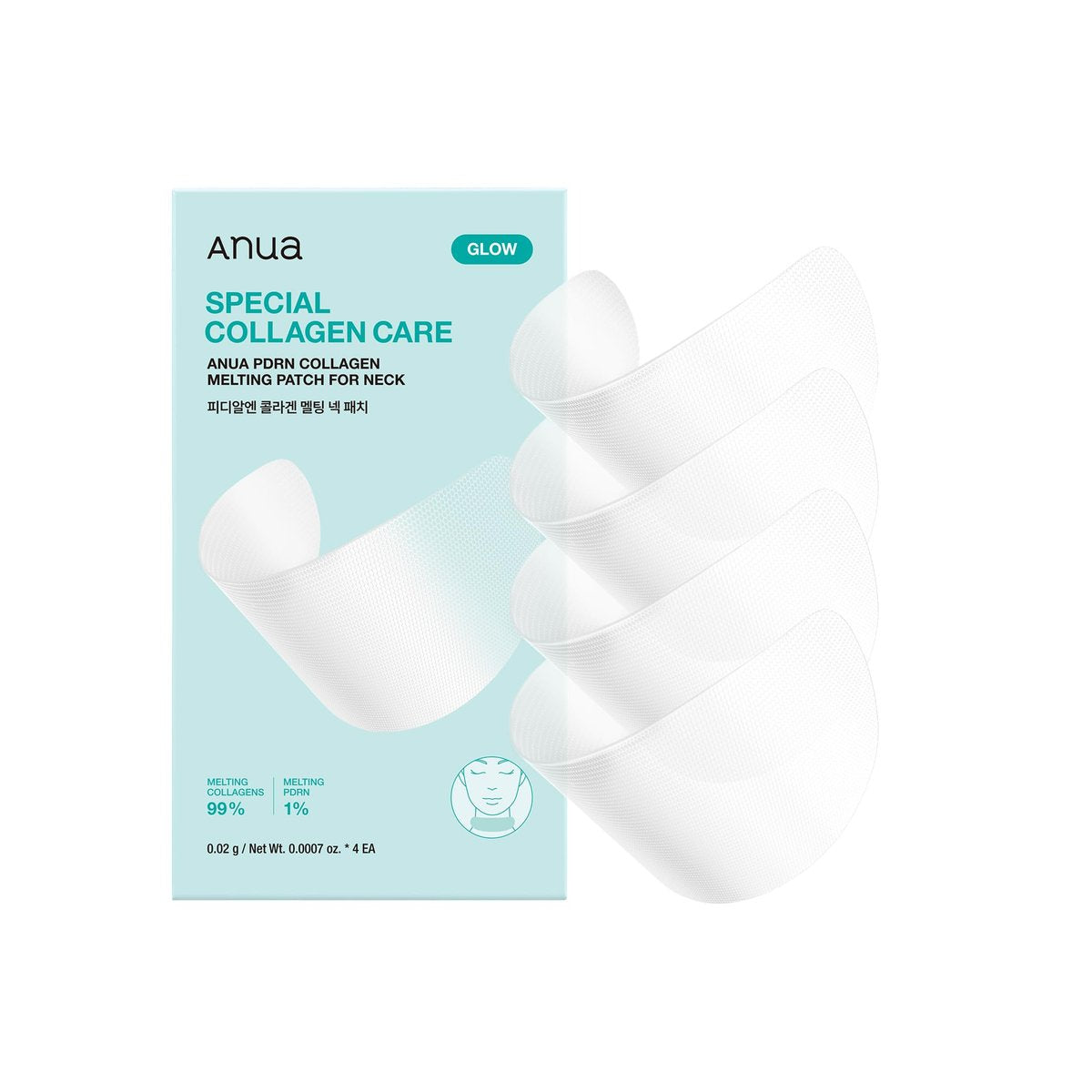 Anua PDRN Collagen Melting Patch for Neck – Lifting & Firming Thin Film Patches with Salmon DNA, Korean Skincare, 4 Patches Avelisse
