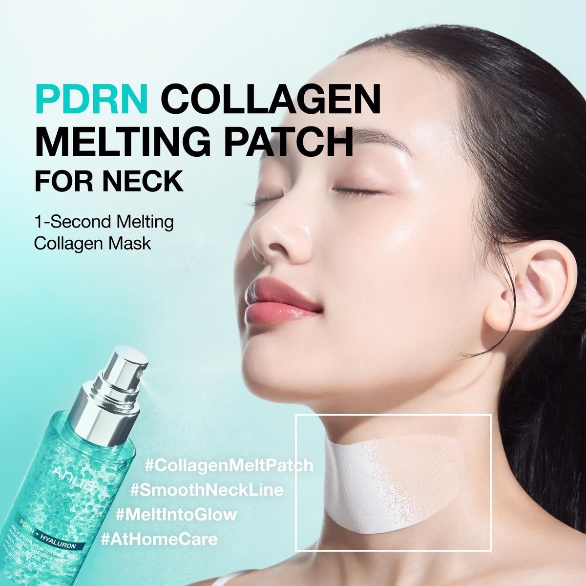 Anua PDRN Collagen Melting Patch for Neck – Lifting & Firming Thin Film Patches with Salmon DNA, Korean Skincare, 4 Patches Avelisse