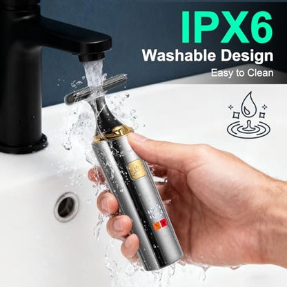 Hatteker Electric Mens Back Shaver Body Trimmer Hair Groomer 4 in 1 Kit - Waterproof, Extendable Arm, for Facial, Chin, Arm, Back, Pubic Hair - Black Avelisse