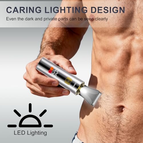 Hatteker Electric Mens Back Shaver Body Trimmer Hair Groomer 4 in 1 Kit - Waterproof, Extendable Arm, for Facial, Chin, Arm, Back, Pubic Hair - Black Avelisse