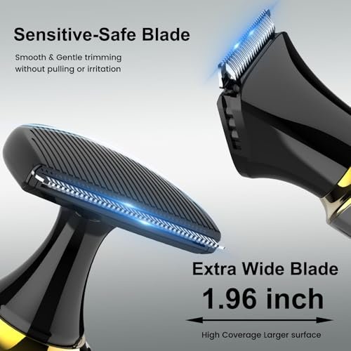 Hatteker Electric Mens Back Shaver Body Trimmer Hair Groomer 4 in 1 Kit - Waterproof, Extendable Arm, for Facial, Chin, Arm, Back, Pubic Hair - Black Avelisse