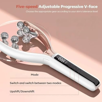 Doge&Vollar Facial Massager for Face and Neck – Rechargeable Lymphatic Drainage Contour Brush for Women, Korean Skin Care Shaper & Slimmer (Beige) Avelisse