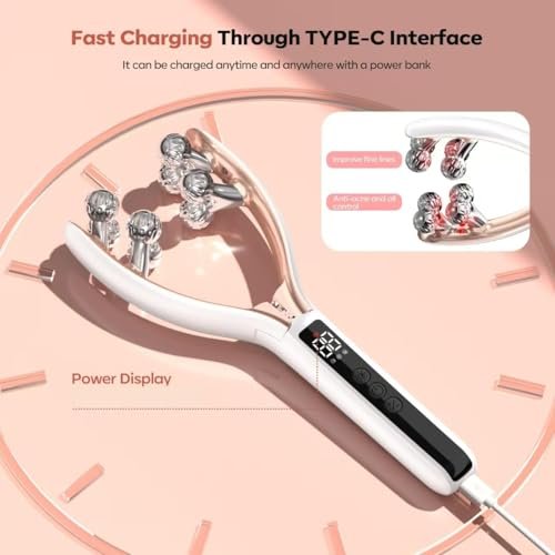 Doge&Vollar Facial Massager for Face and Neck – Rechargeable Lymphatic Drainage Contour Brush for Women, Korean Skin Care Shaper & Slimmer (Beige) Avelisse