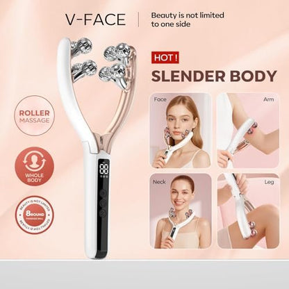 Doge&Vollar Facial Massager for Face and Neck – Rechargeable Lymphatic Drainage Contour Brush for Women, Korean Skin Care Shaper & Slimmer (Beige) Avelisse