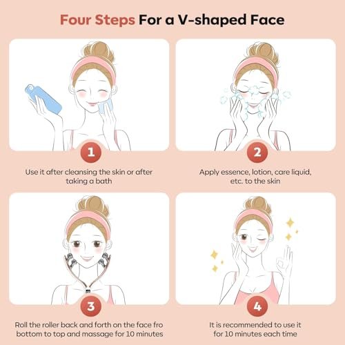 Doge&Vollar Facial Massager for Face and Neck – Rechargeable Lymphatic Drainage Contour Brush for Women, Korean Skin Care Shaper & Slimmer (Beige) Avelisse