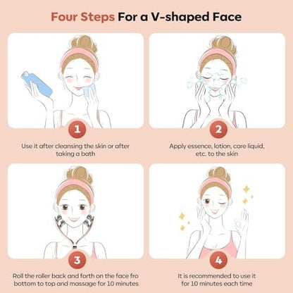 Doge&Vollar Facial Massager for Face and Neck – Rechargeable Lymphatic Drainage Contour Brush for Women, Korean Skin Care Shaper & Slimmer (Beige) Avelisse
