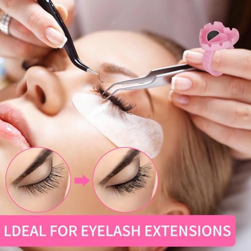 100PCS Glue Rings, Lovely Heart Shape, Lash Glue Holder Disposable Smart Lash Rings for Eyelash Extensions Blooming Volume Fanning No Spill Cups (Pink) - görsel 10