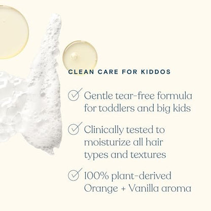 Pipette Kids Daily Haircare Trio - Leave-In Detangler, Tear-Free Shampoo & Conditioner, Non-Toxic & Hypoallergenic, Orange Vanilla Scent (Pack of 3) Avelisse