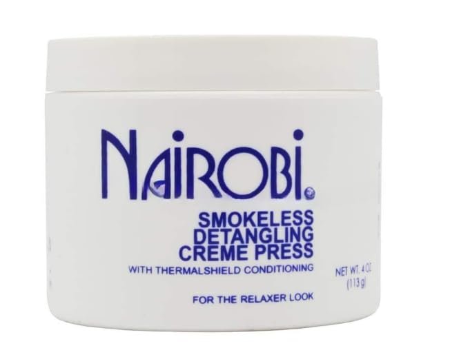 NAIROBI Smokeless Detangling Cream Press 4oz with Comb - Gentle Hair Styling for All Hair Types - görsel 1