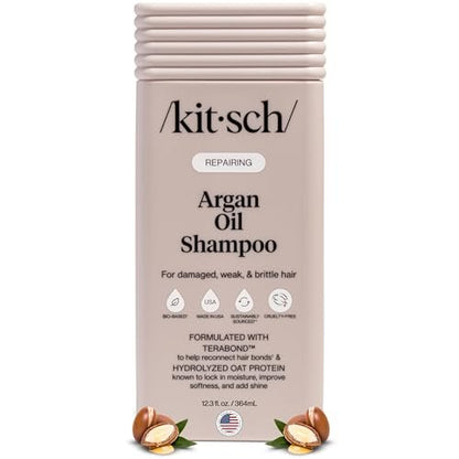 Kitsch Argan Oil Shampoo for Hair Growth – Repairing Shampoo with Terabond™ & Oat Protein – Hydrating, Sulfate-Free, Paraben-Free – 12.3 oz