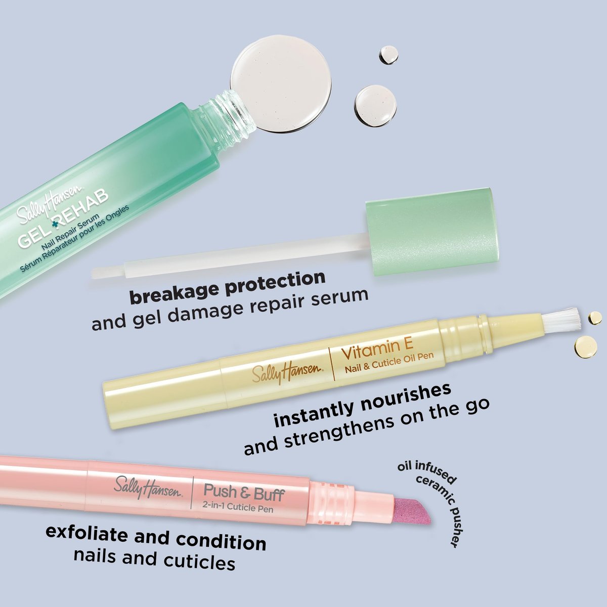 Sally Hansen Gel Rehab Nail Treatment Pen - Repair, Hydrate & Renew Damaged Nails with Keratin & Vitamin Complex, Mess-Free On-the-Go Nail Care - görsel 9