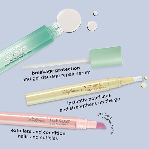 Sally Hansen Gel Rehab Nail Treatment Pen - Repair, Hydrate & Renew Damaged Nails with Keratin & Vitamin Complex, Mess-Free On-the-Go Nail Care - görsel 10