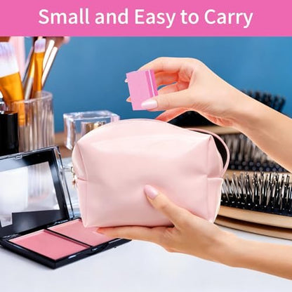 50-Pack Mini Nail Buffer Blocks 100/180 Grit - Double-Sided Sponge Files for Natural & Acrylic Nails, Disposable Travel Size (Pink)