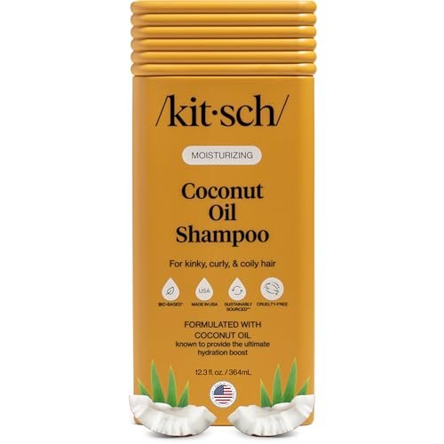 Kitsch Moisturizing Coconut Oil Liquid Shampoo – Deep Moisture for Kinky, Curly & Coily Hair – Color-Safe, Sulfate-Free – 12.3 oz - görsel 2