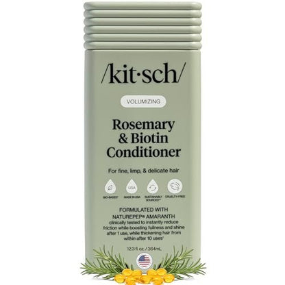 Kitsch Volumizing Rosemary & Biotin Liquid Conditioner for Hair Growth – Boosts Fullness & Shine, Thickening Bio-Based Hair Care, Color-Safe, Made in USA – 12.3 oz Avelisse