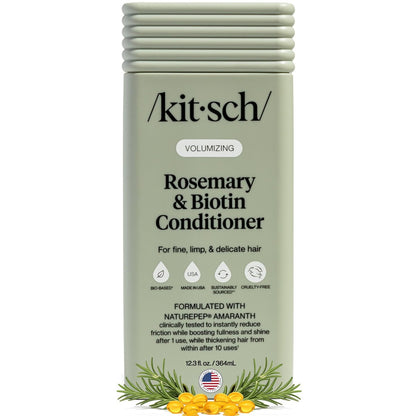 Kitsch Volumizing Rosemary & Biotin Liquid Conditioner for Hair Growth – Boosts Fullness & Shine, Thickening Bio-Based Hair Care, Color-Safe, Made in USA – 12.3 oz Avelisse