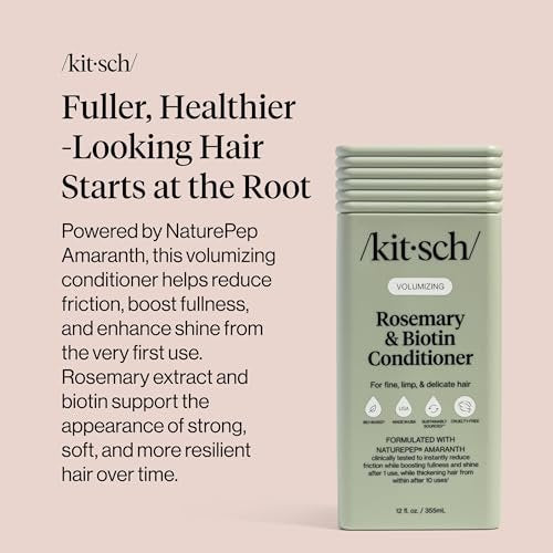 Kitsch Volumizing Rosemary & Biotin Liquid Conditioner for Hair Growth – Boosts Fullness & Shine, Thickening Bio-Based Hair Care, Color-Safe, Made in USA – 12.3 oz Avelisse