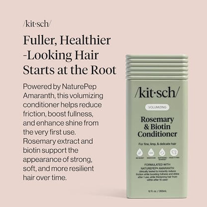 Kitsch Volumizing Rosemary & Biotin Liquid Conditioner for Hair Growth – Boosts Fullness & Shine, Thickening Bio-Based Hair Care, Color-Safe, Made in USA – 12.3 oz Avelisse