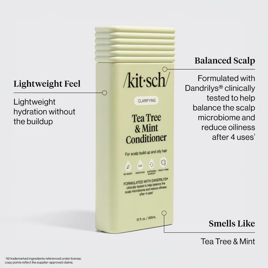 Kitsch Clarifying Tea Tree Liquid Conditioner – Lightweight Hydration for Oily Hair & Scalp, 12.3 oz - görsel 5
