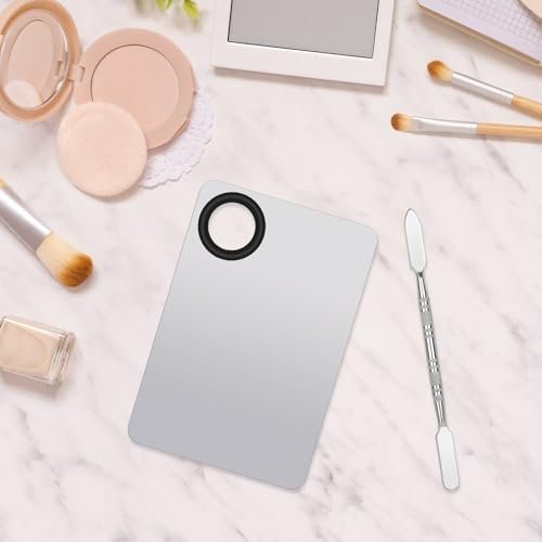 Stainless Steel Cosmetic Makeup Palette & Foundation Spatula – Professional Makeup Mixing Tool by MixPeak (Silver, 1 Piece) - görsel 8