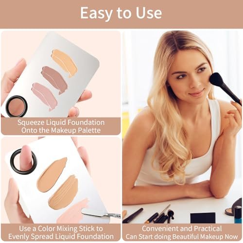 Stainless Steel Cosmetic Makeup Palette & Foundation Spatula – Professional Makeup Mixing Tool by MixPeak (Silver, 1 Piece) - görsel 10