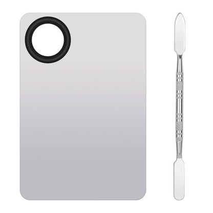 Stainless Steel Cosmetic Makeup Palette & Foundation Spatula – Professional Makeup Mixing Tool by MixPeak (Silver, 1 Piece)